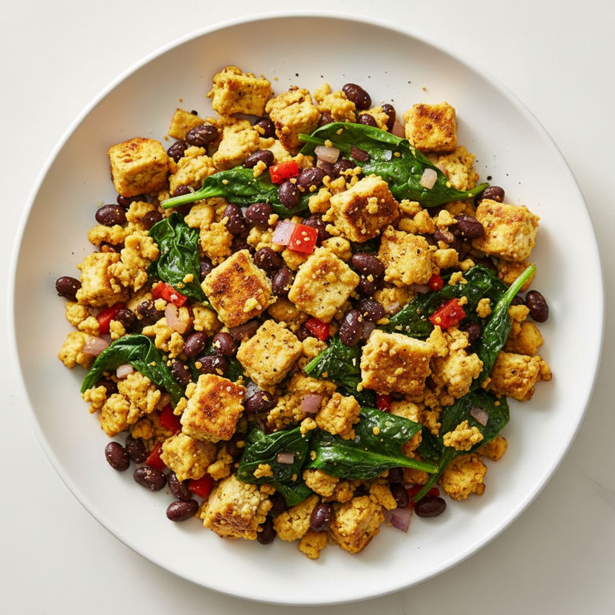 Hearty Tofu Scramble with Spinach