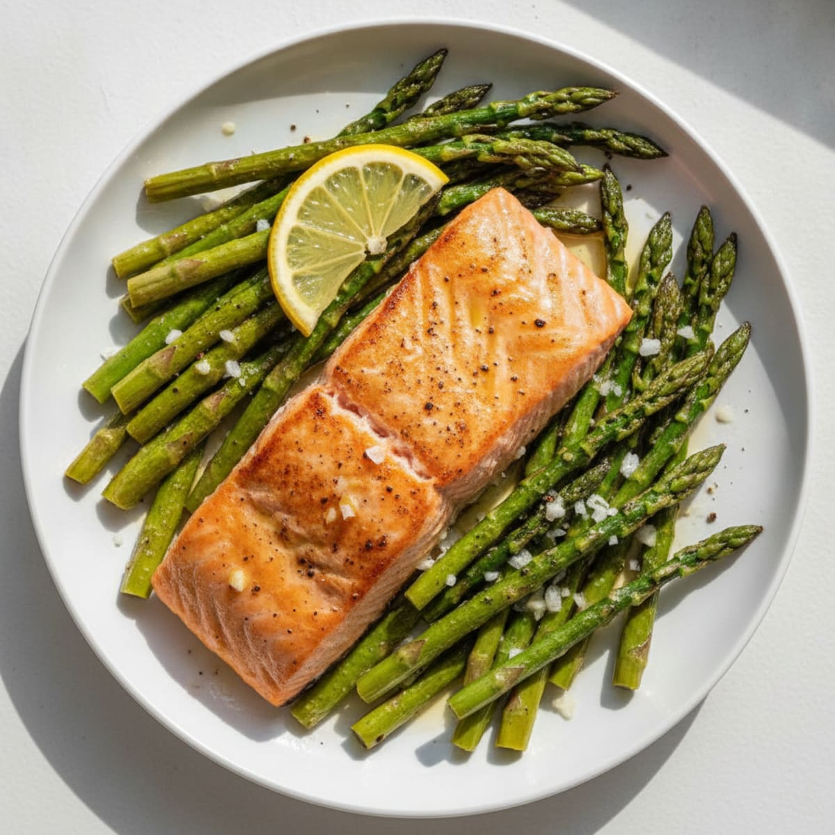 Pan-Seared Salmon with Roasted Asparagus