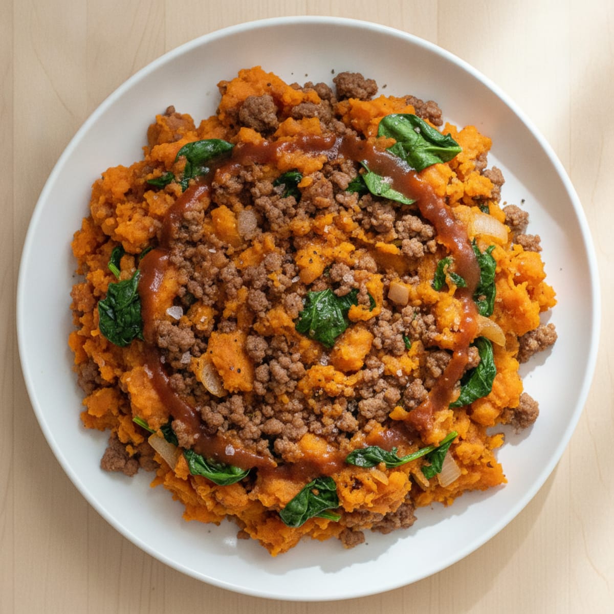 Sweet Potato Beef Mash Skillet