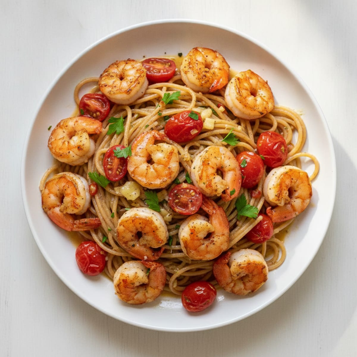 Shrimp Scampi with Burst Tomatoes