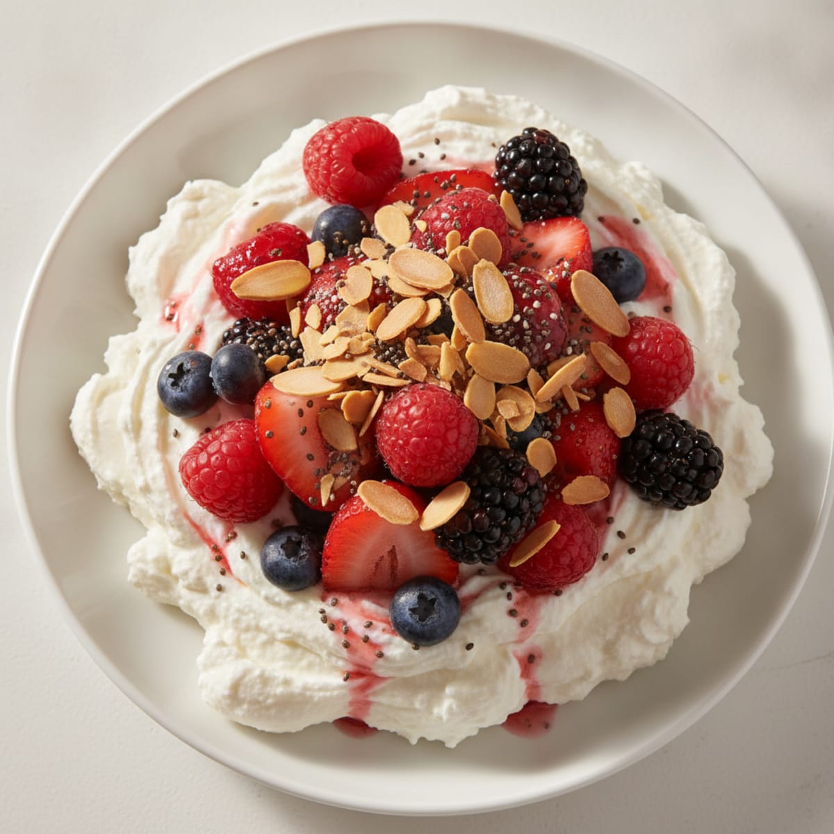 Silky Greek Yogurt Protein Mousse with Mixed Berries
