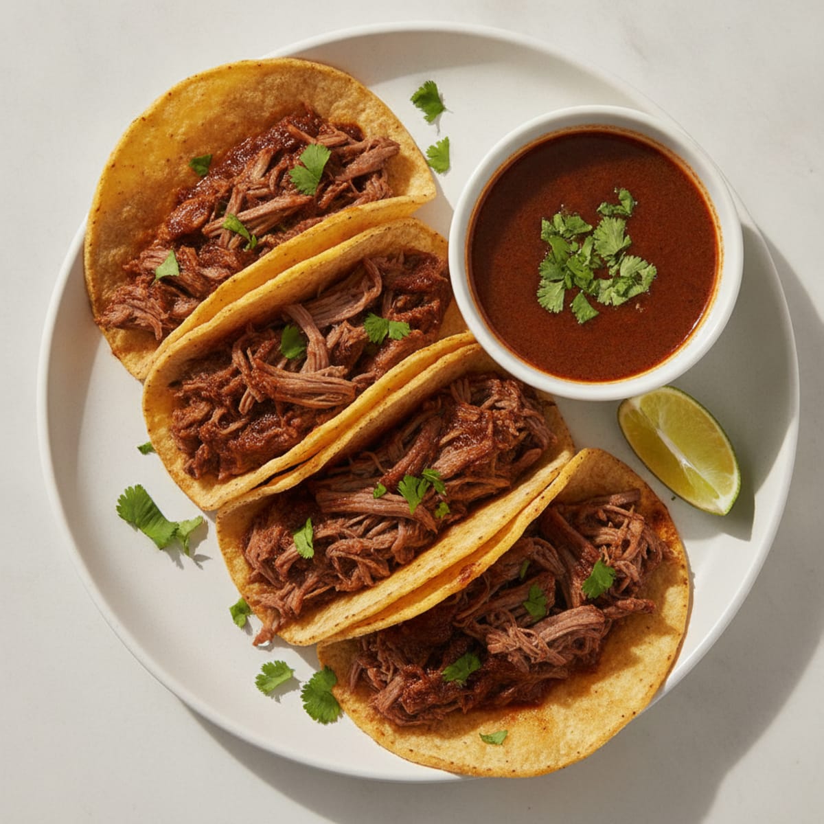 Shredded Beef Birria Tacos with Consommé