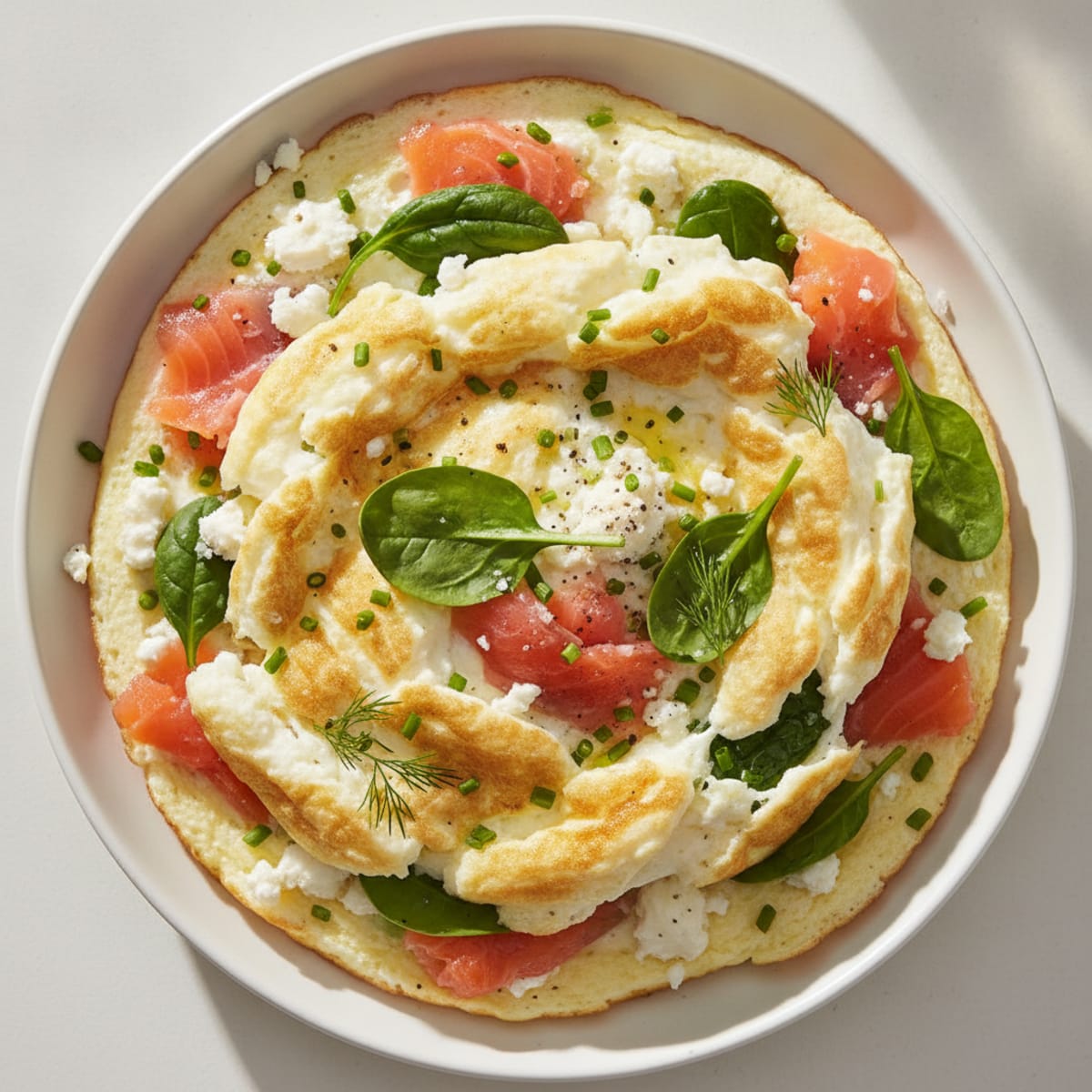 Fluffy Egg White Omelet with Herbs