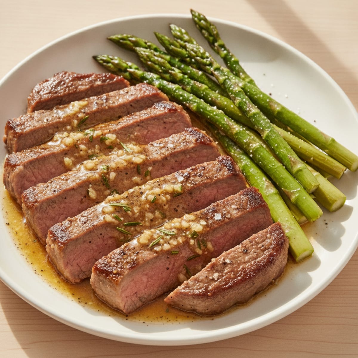 Pan-Seared Sizzle Steak with Garlic Butter