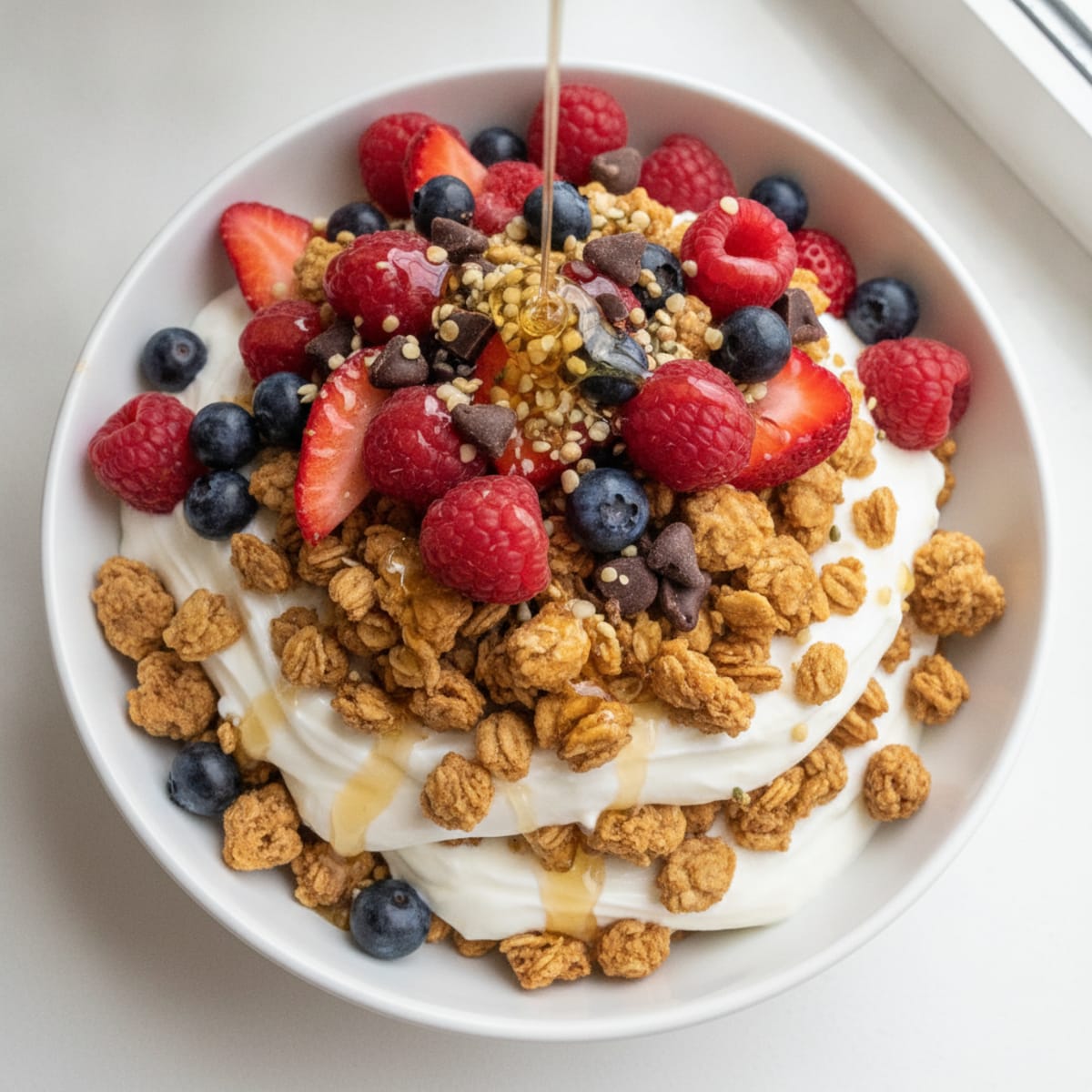 Creamy Greek Yogurt Parfait with Protein Granola and Berries