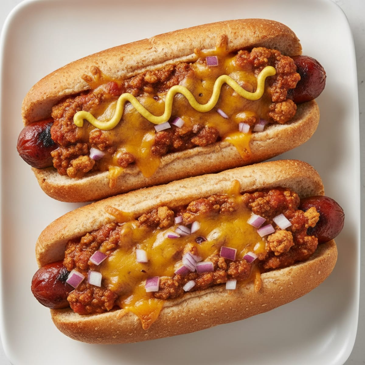 Loaded Chili Cheese Hot Dogs