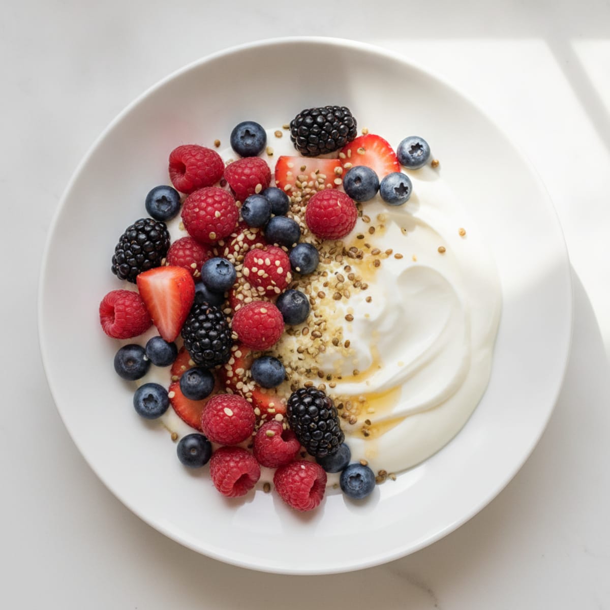 Silky Greek Yogurt Protein Pudding with Mixed Berries