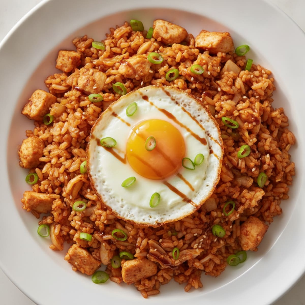 Kimchi Fried Rice with Fried Egg