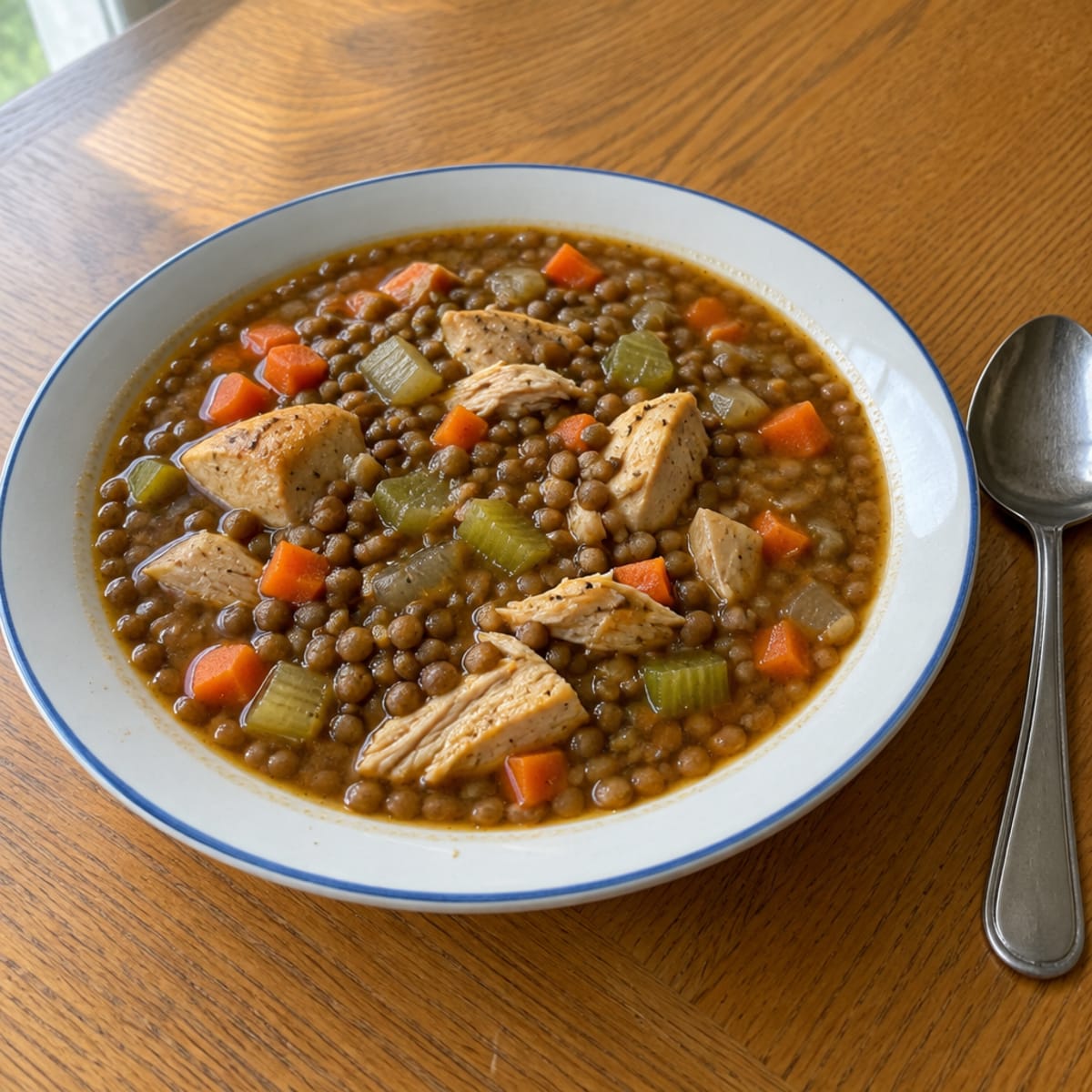 Hearty lentil and vegetable soup