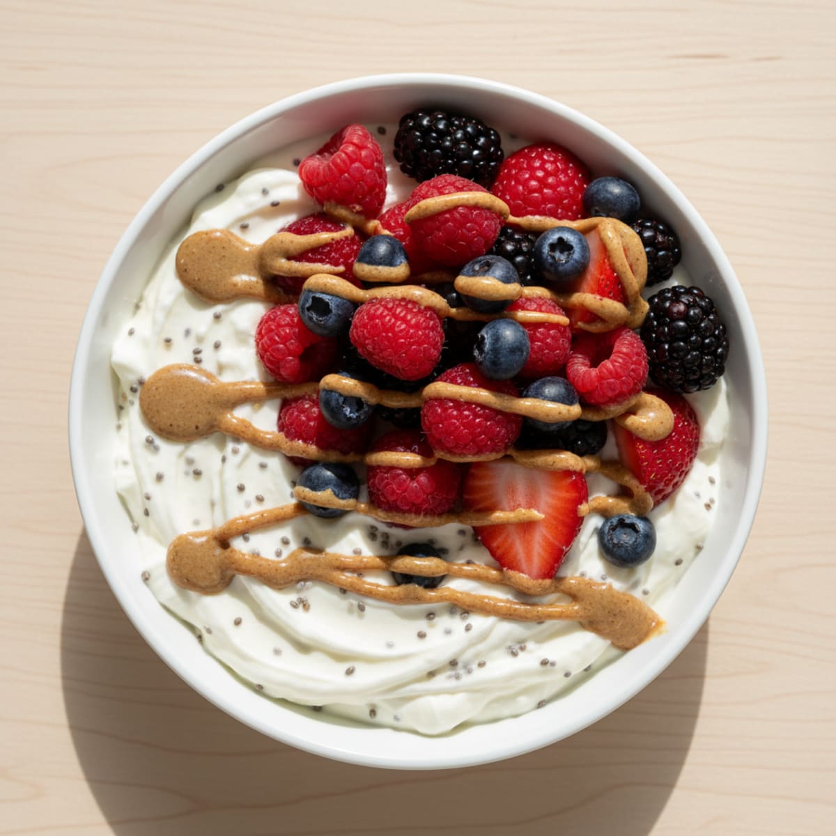 Silky Greek Yogurt Protein Pudding with Mixed Berries