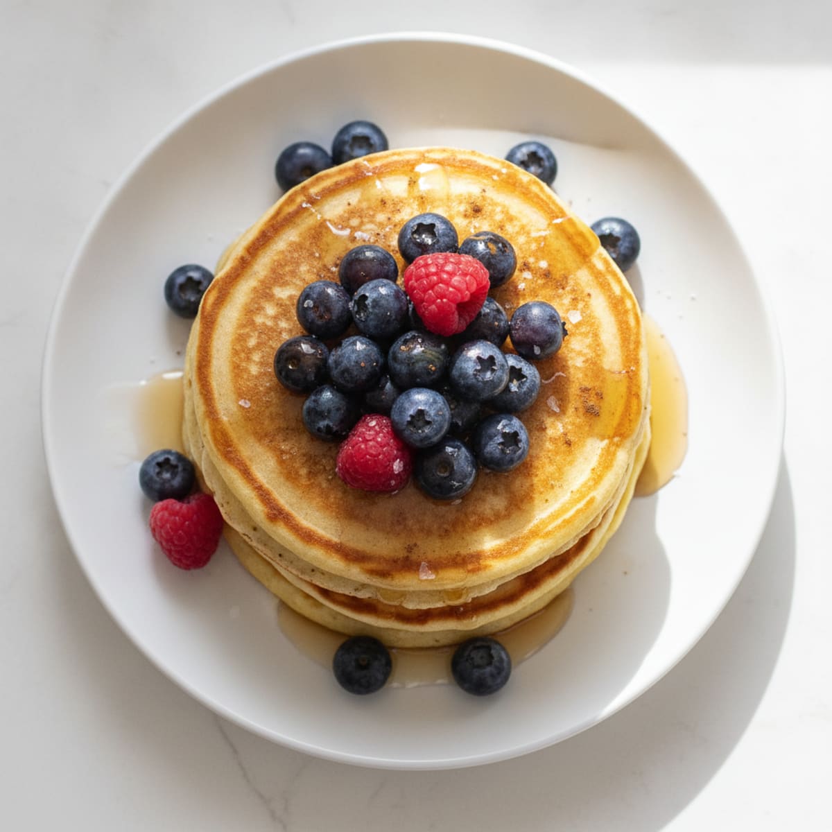 Fluffy Protein Pancakes with Berries
