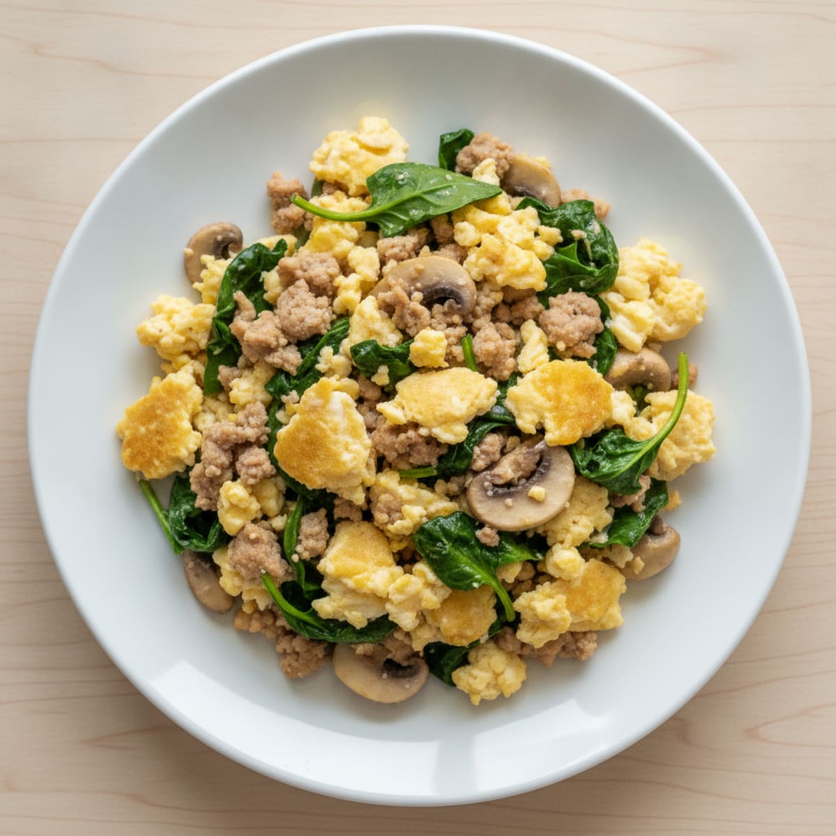 Egg White Scramble with Spinach and Lean Turkey