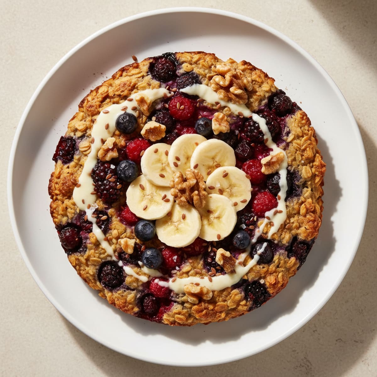 Baked Berry Vanilla Protein Oatmeal