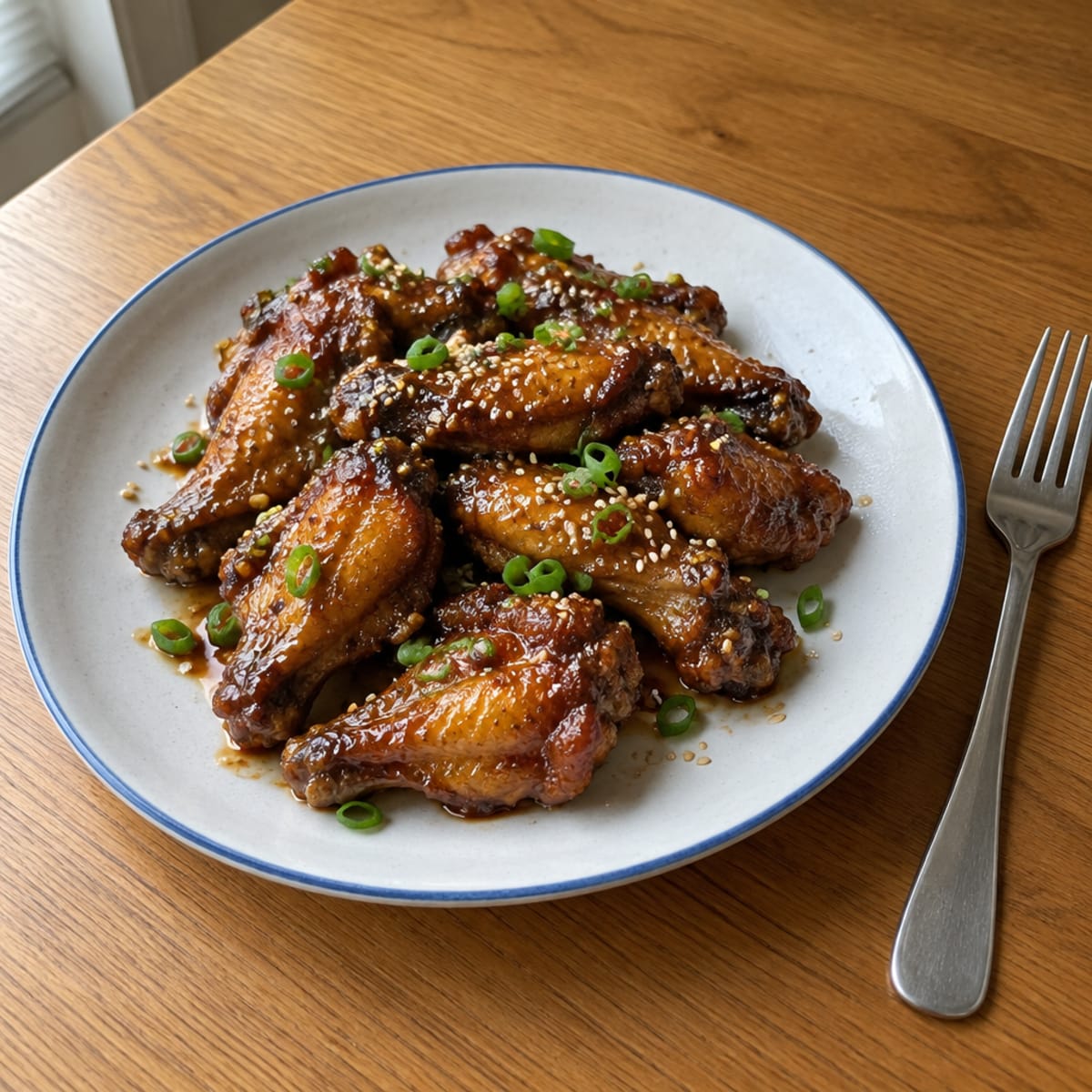 Honey-glazed chicken wings