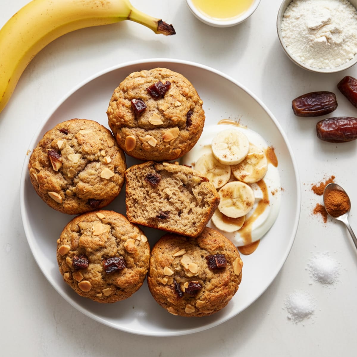 Baked Banana Almond Flour Muffins