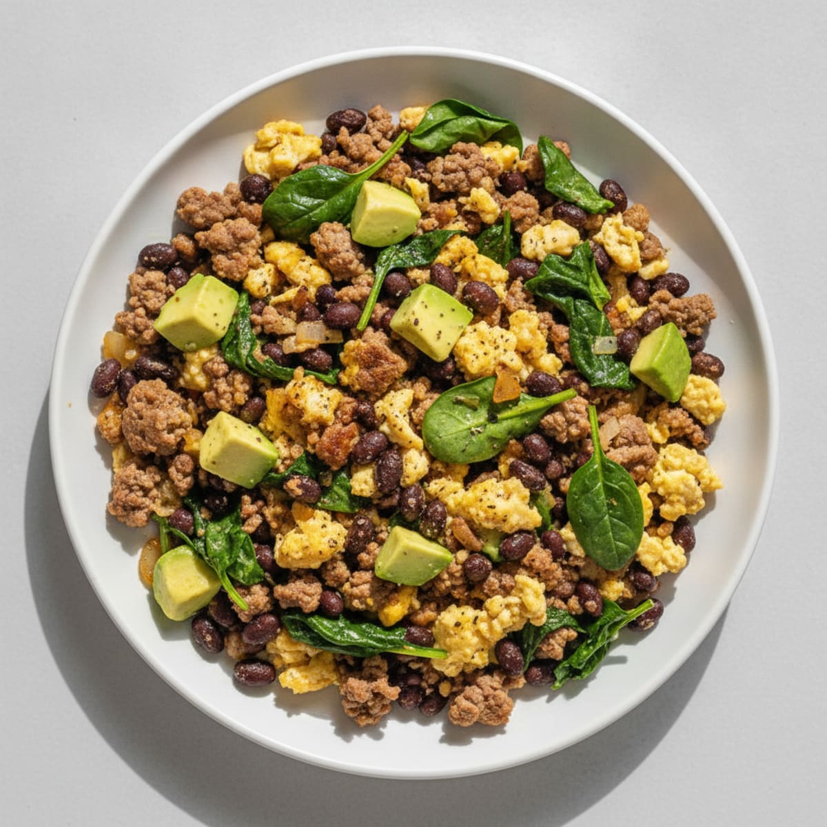 Savory Beef and Black Bean Scramble