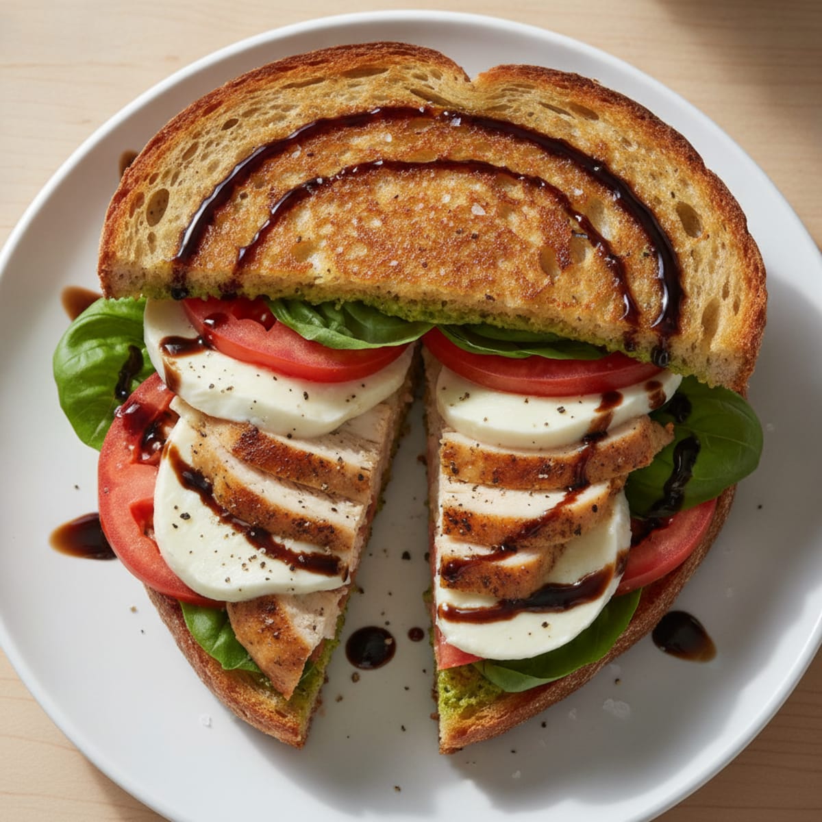 Grilled Caprese Sandwich with Balsamic Glaze