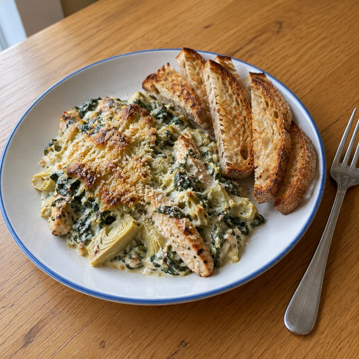Spinach and artichoke chicken dip