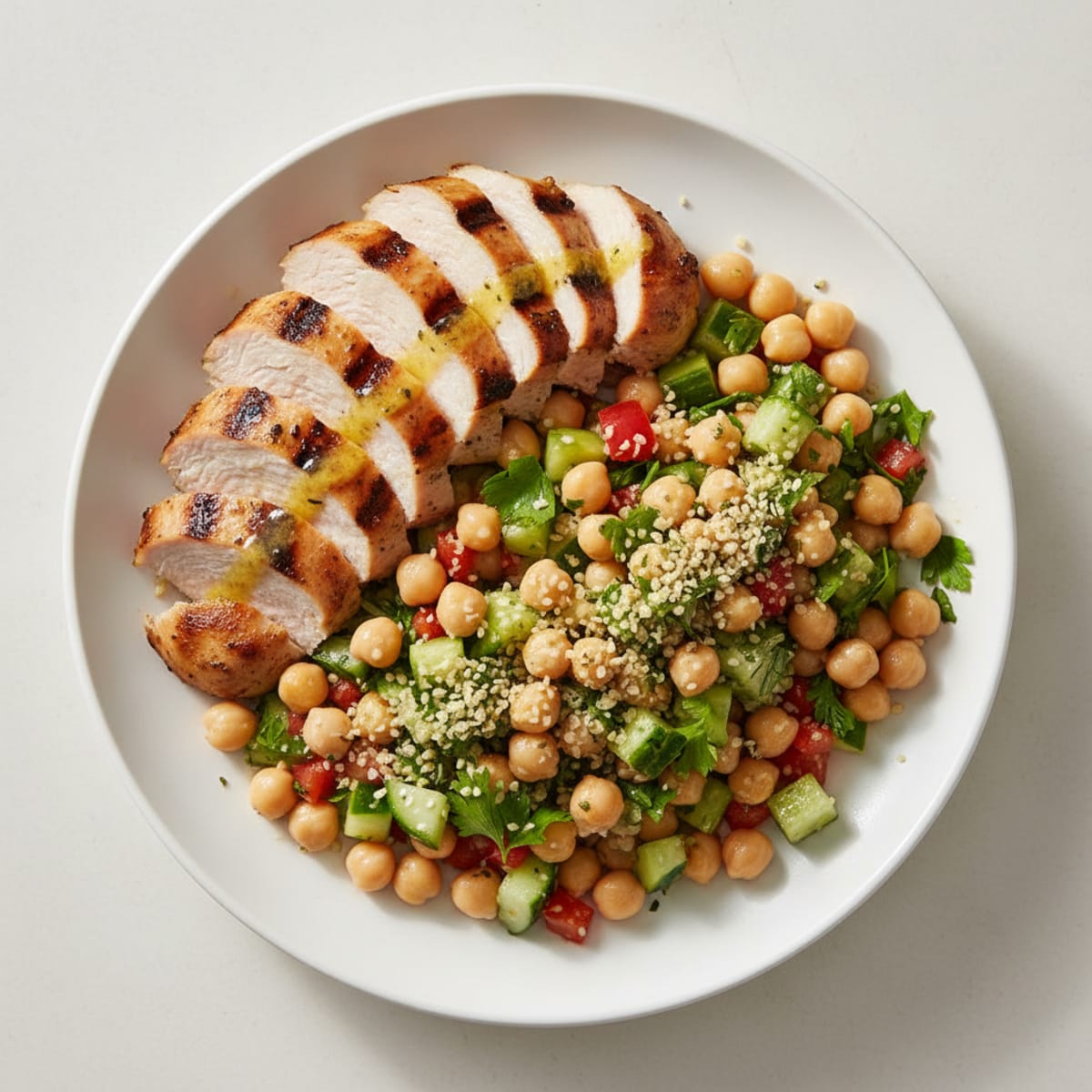 Grilled Turkey Breast with Crunchy Chickpea Salad