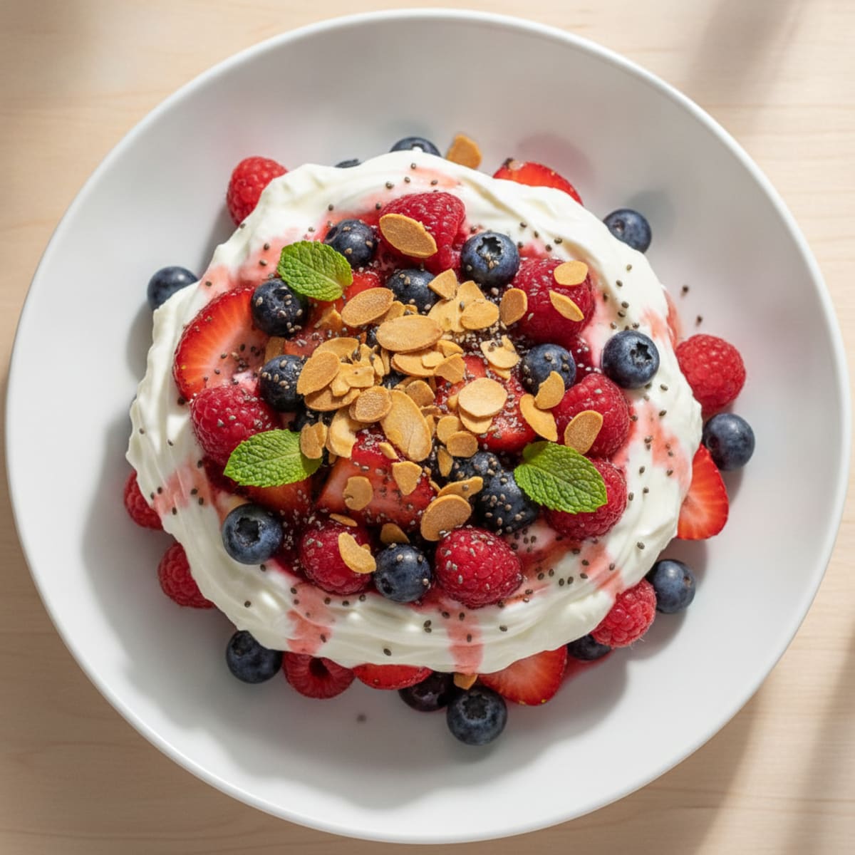 Greek Yogurt Protein Parfait with Mixed Berries