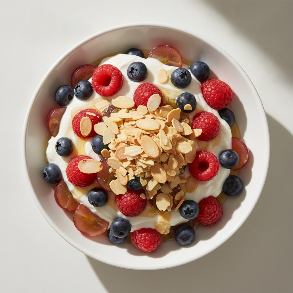 Greek Yogurt Parfait with Berries and Crunchy Almonds
