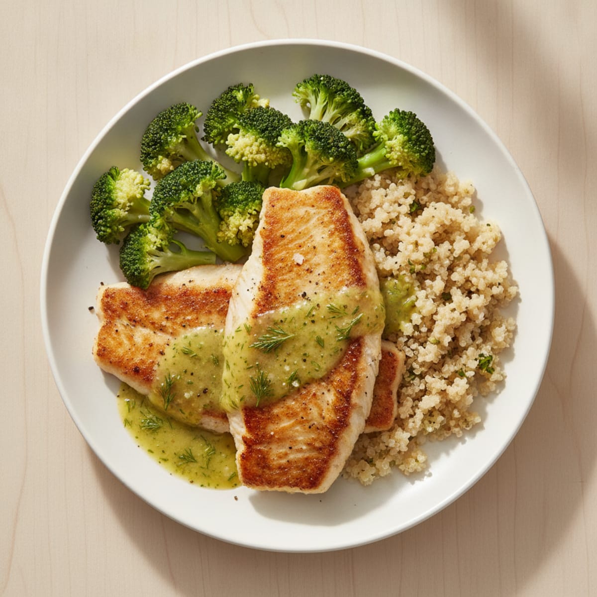 Pan-Seared Tilapia with Lemon-Dill Sauce