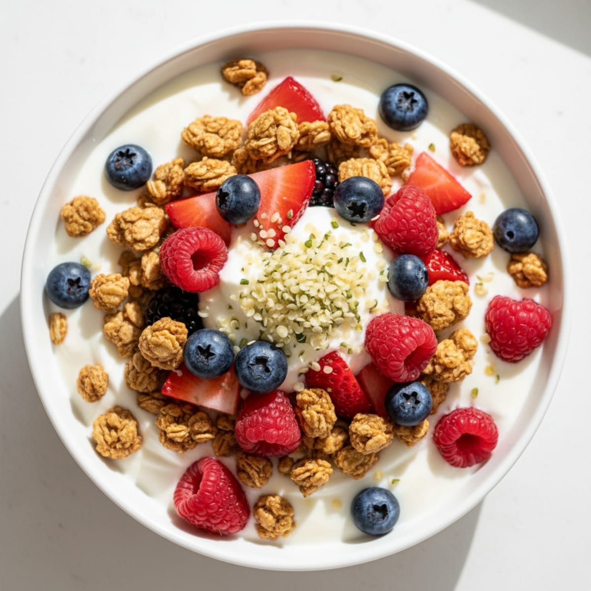 Creamy Greek Yogurt Parfait with Protein Granola and Mixed Berries