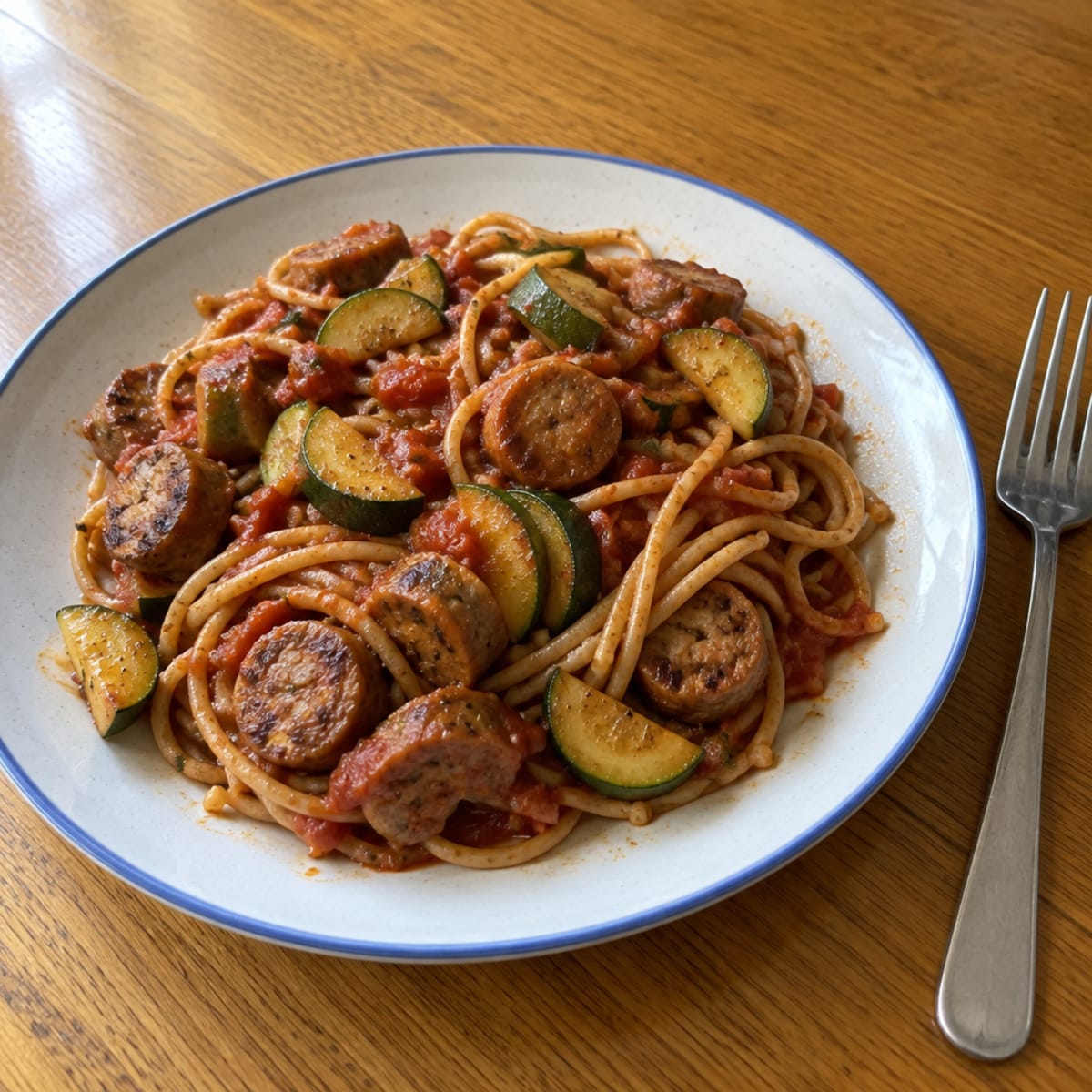 Chicken sausage protein pasta