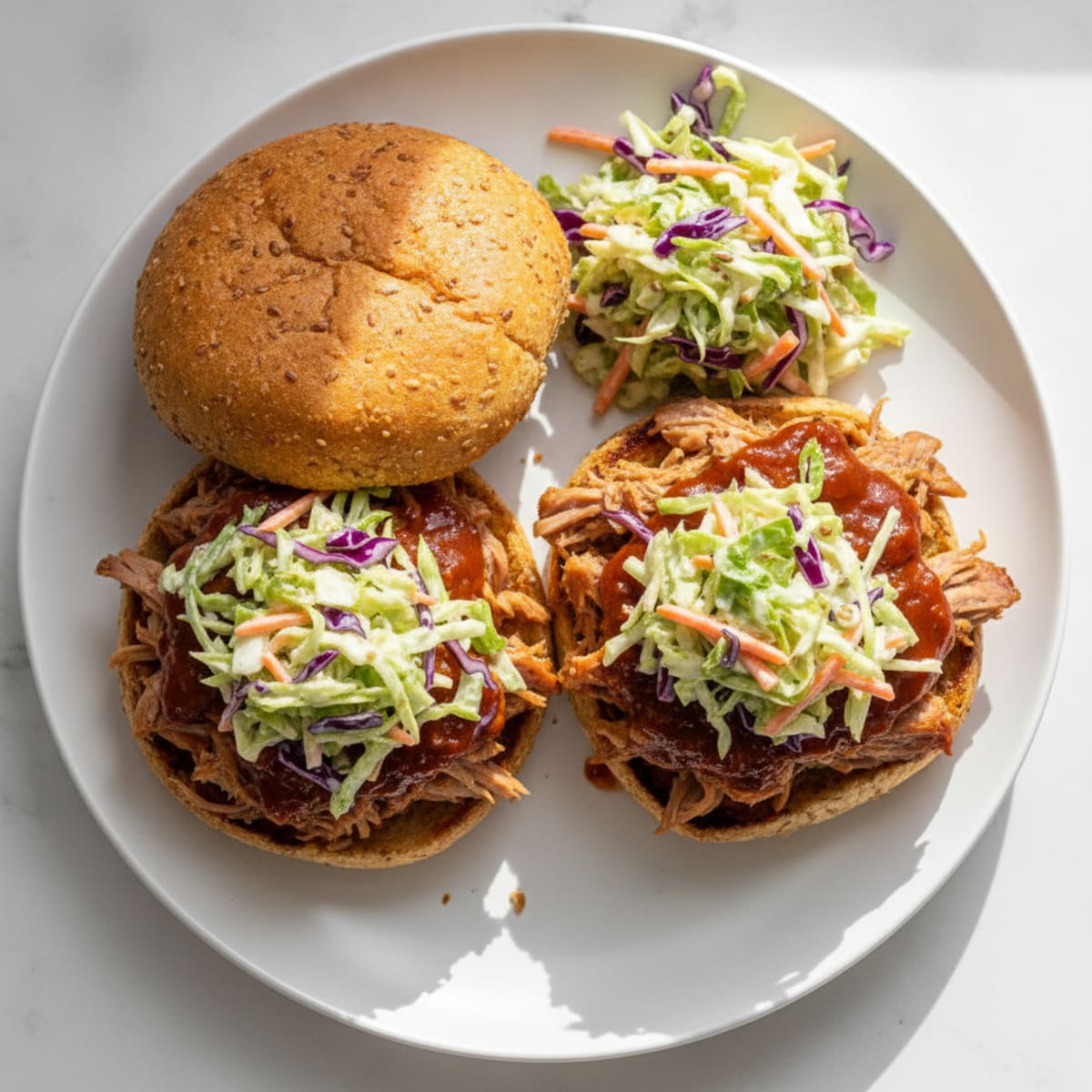 BBQ Pulled Pork Sandwiches with Coleslaw