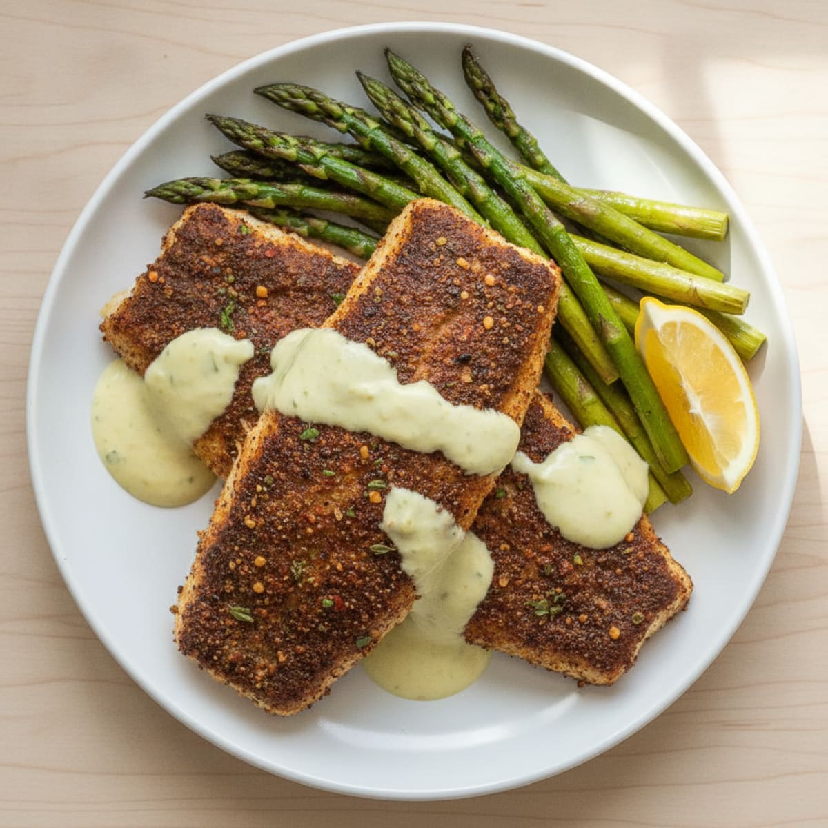 Cajun Blackened Catfish with Lemon Aioli