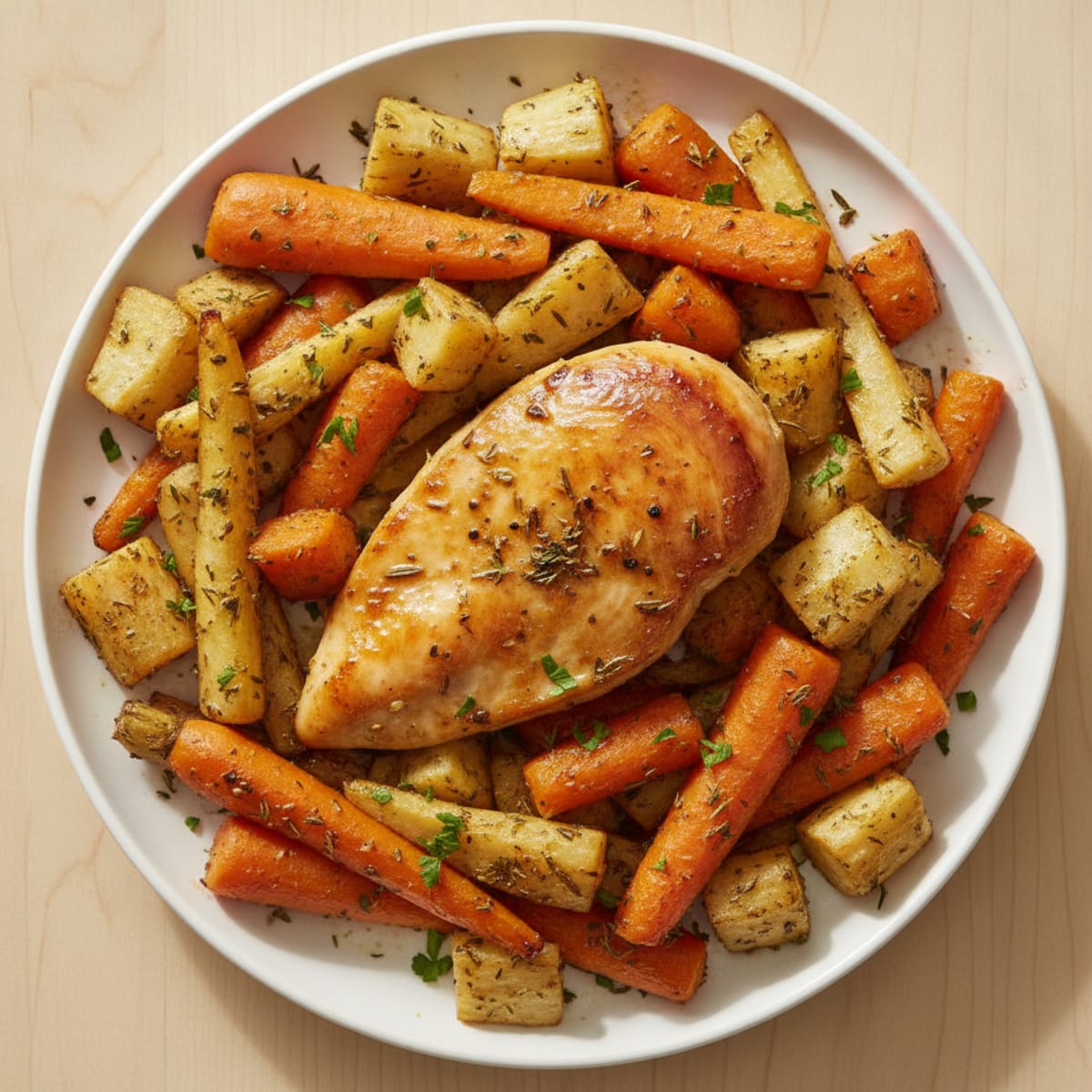 Savory Herb-Roasted Chicken with Root Vegetables