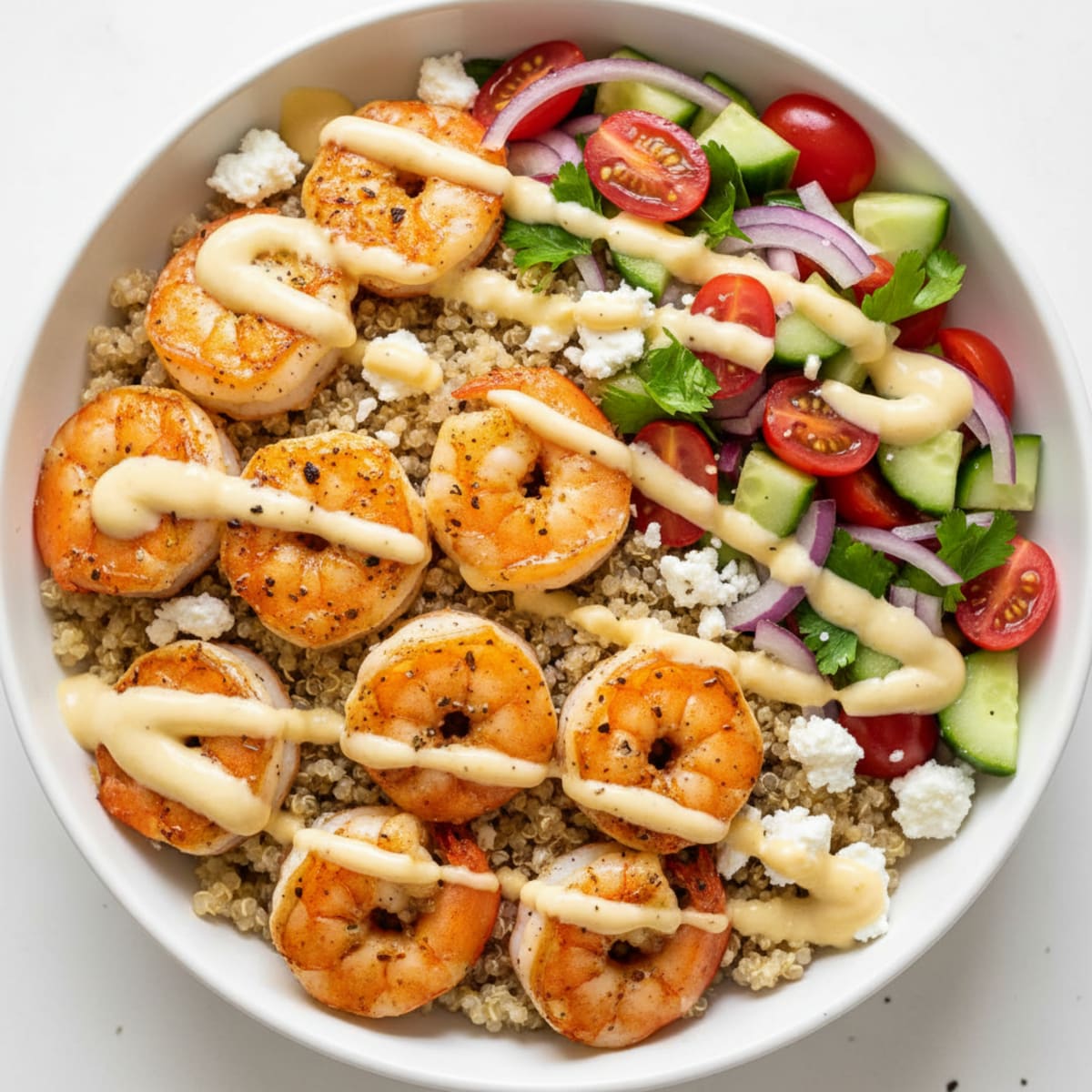 Mediterranean Shrimp Grain Bowl