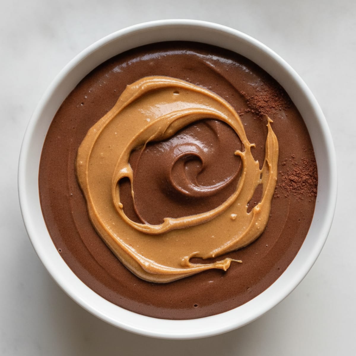 Silky Chocolate Protein Pudding with Peanut Butter Swirl