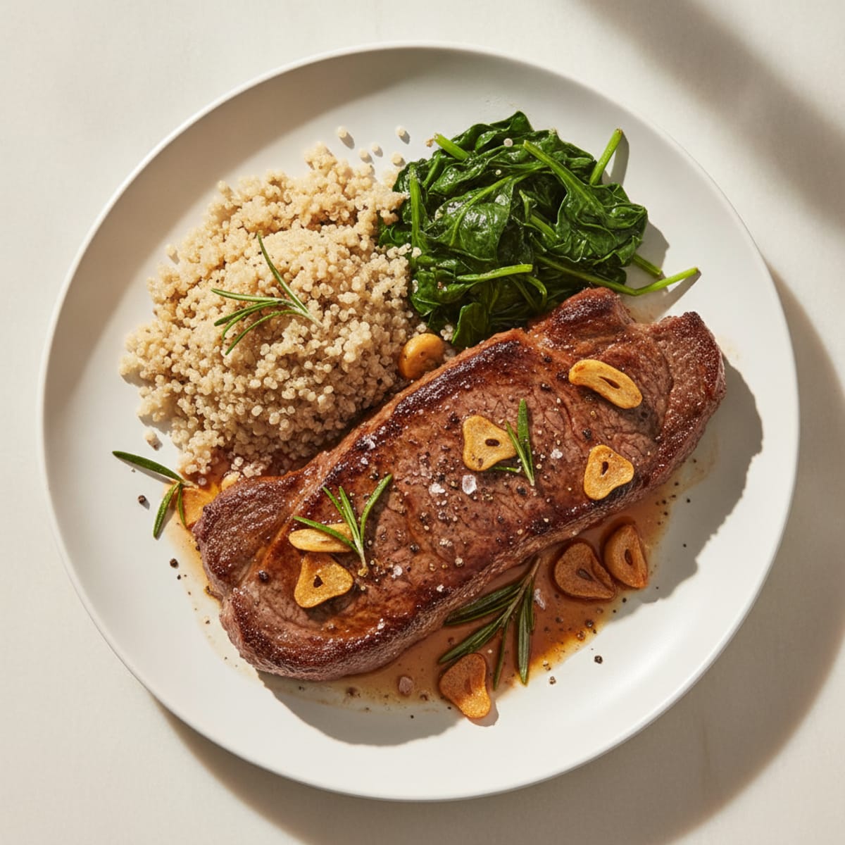 Rosemary-Garlic Pan-Seared New York Steak