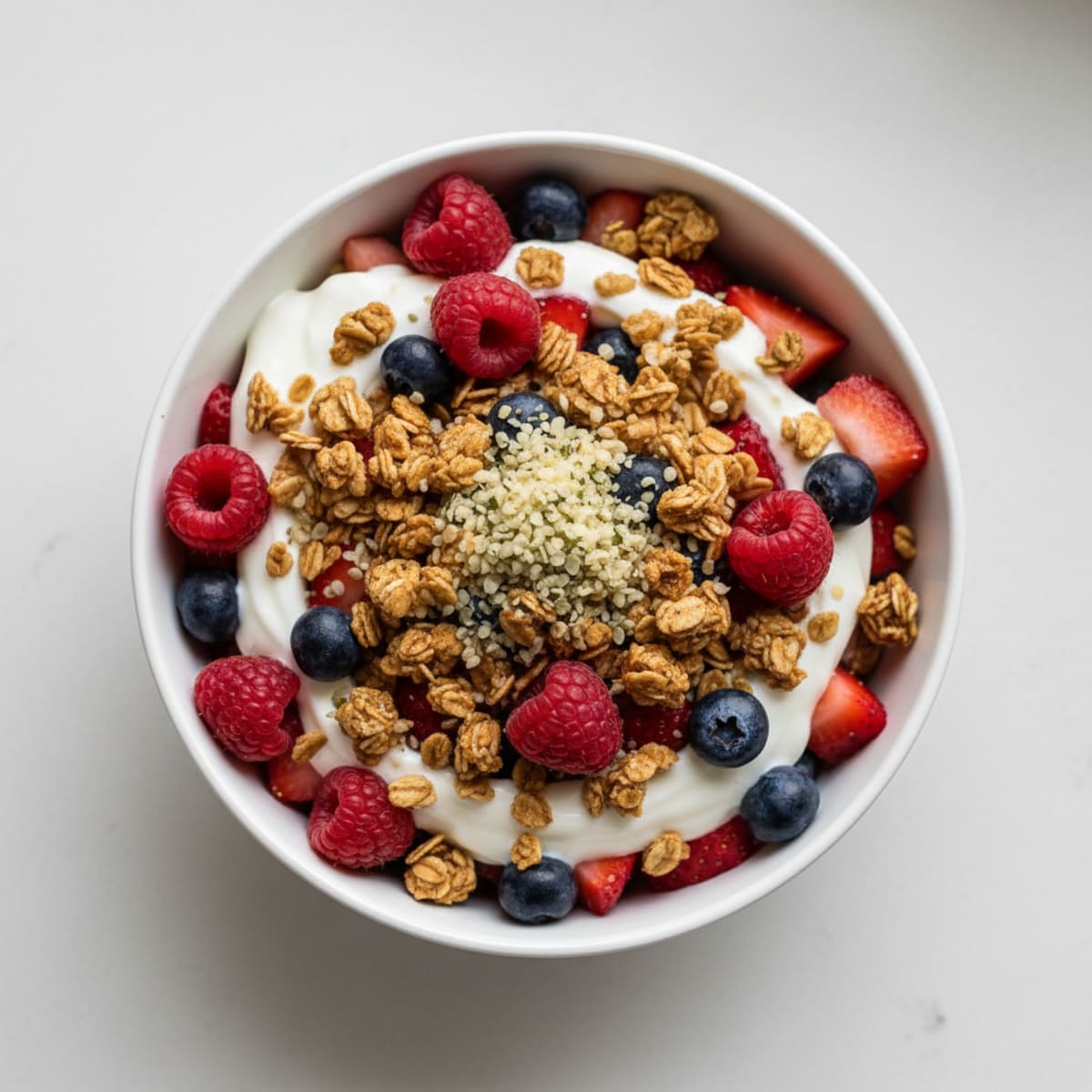 Greek Yogurt Parfait with Mixed Berries and Protein Granola