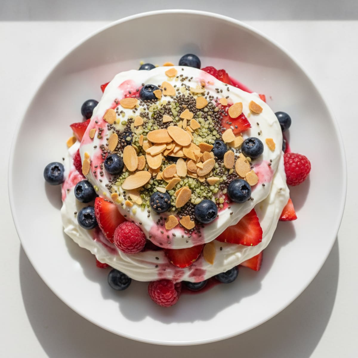 Greek Yogurt Protein Parfait with Mixed Berries