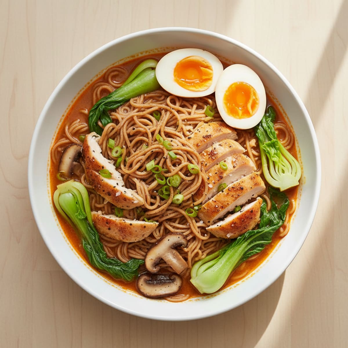 Sriracha Chicken Ramen Soup