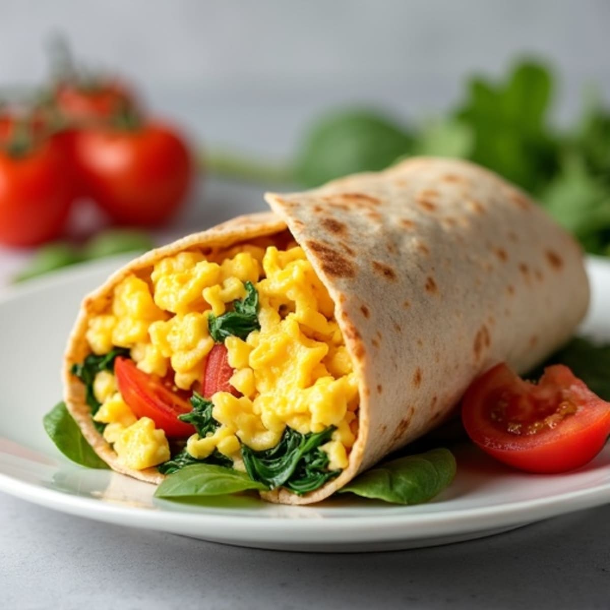 Hearty Scrambled Egg and Lean Turkey Breakfast Burrito