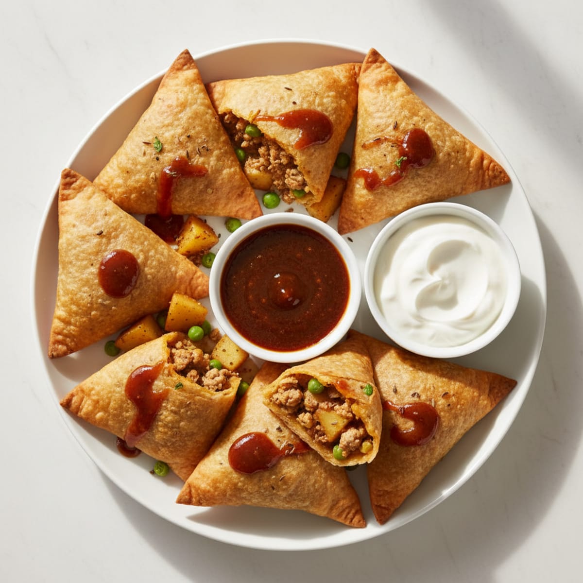 Spiced Potato Samosas with Tamarind Chutney