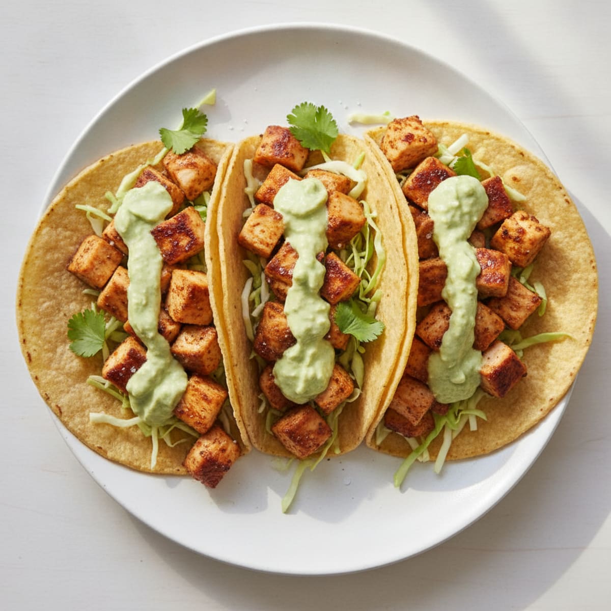 Chicken Tacos with Avocado Crema