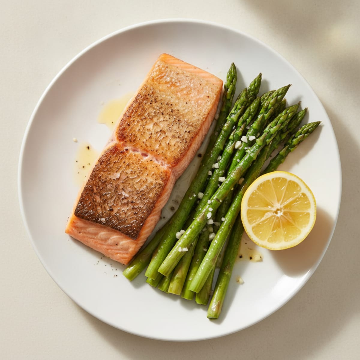 Pan-Seared Salmon with Roasted Asparagus