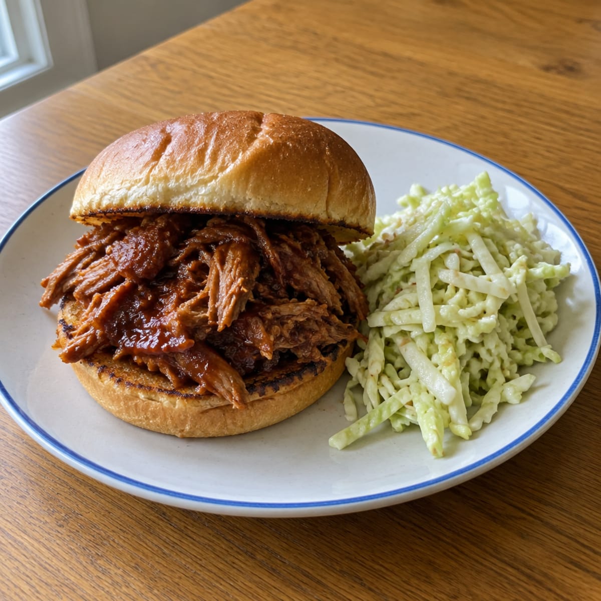 BBQ pulled pork sandwich