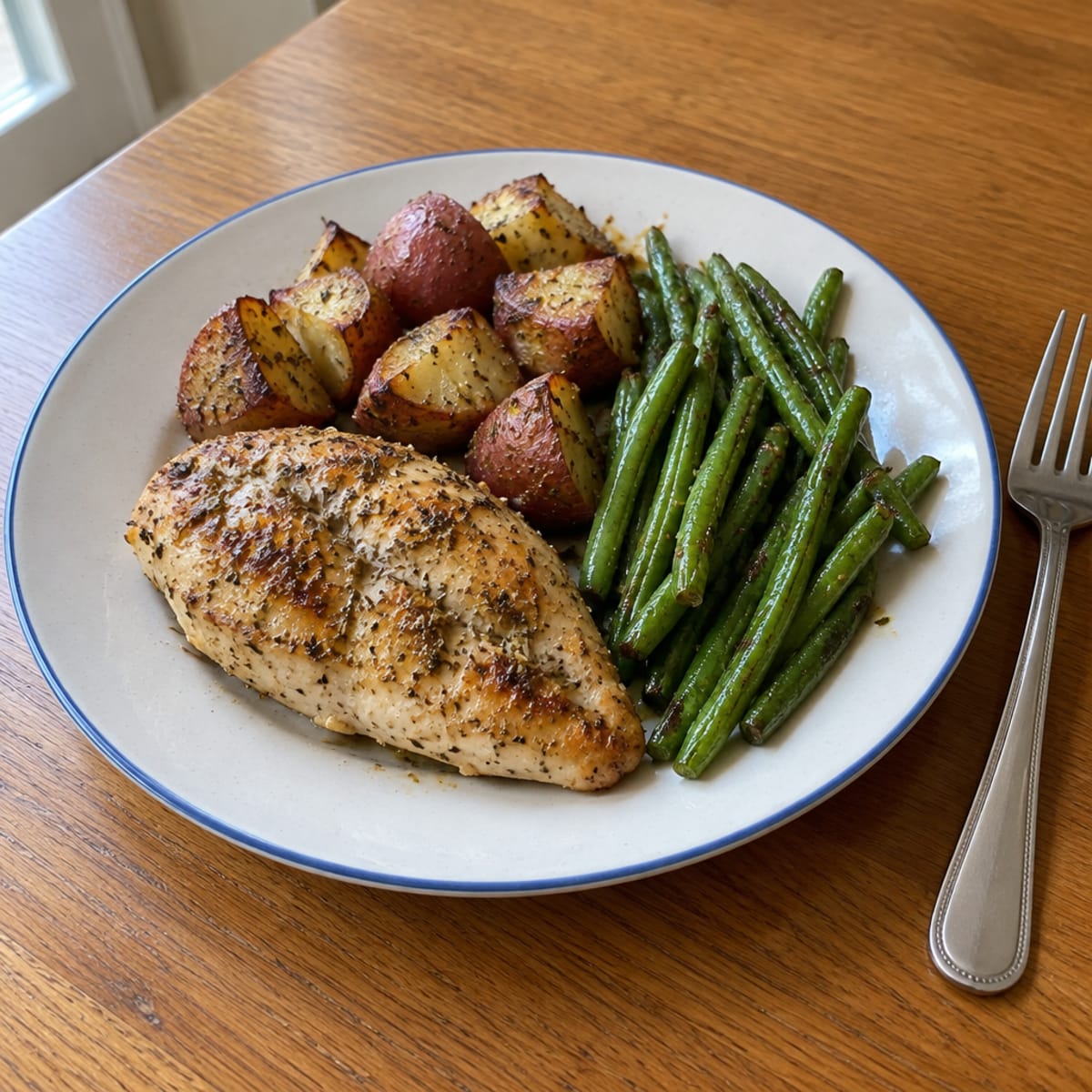 Lemon herb roasted chicken dinner
