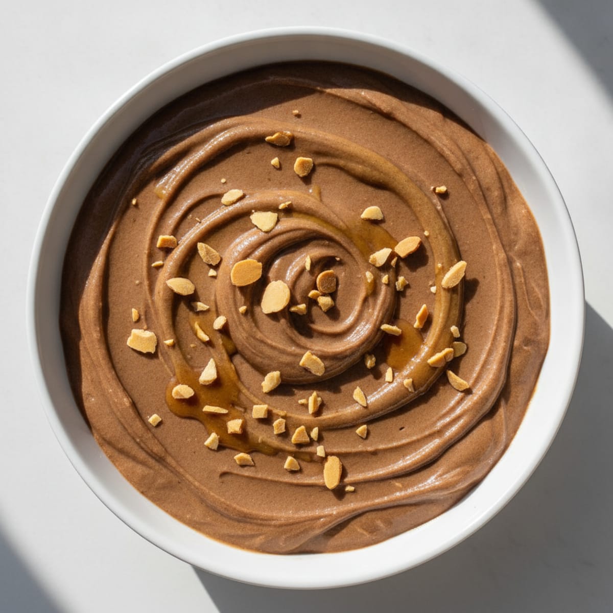 Silky Chocolate Protein Pudding with Almond Butter Swirl