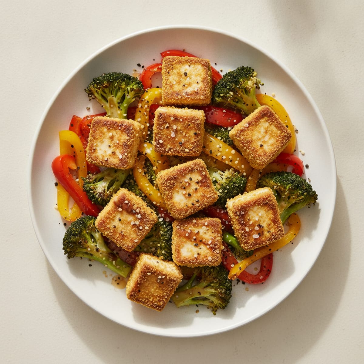 Pan-Seared Tofu with Roasted Vegetables