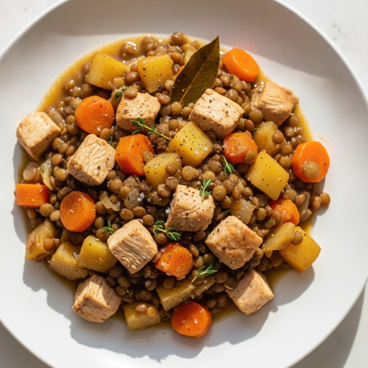Braised Lentils with Root Vegetables