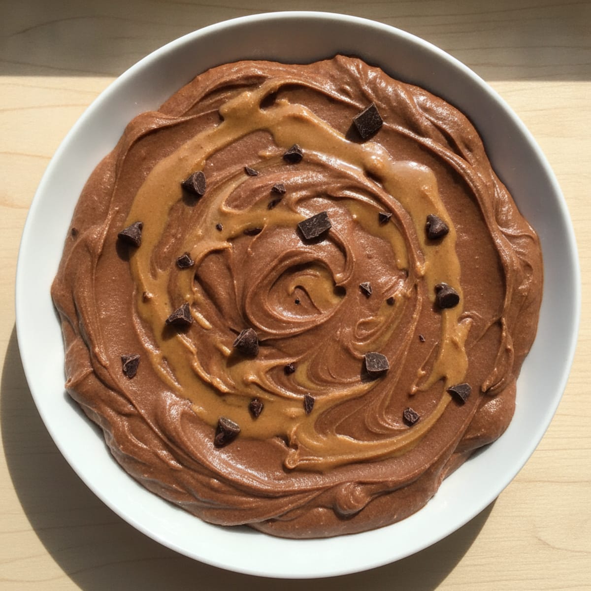 Silky Chocolate Protein Pudding with Peanut Butter Swirl