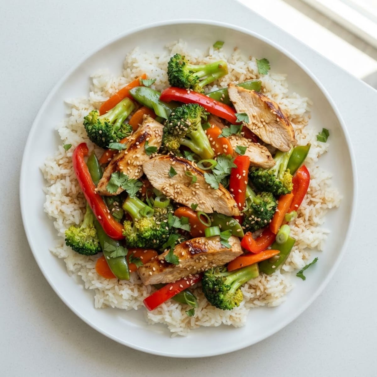 Seared Turkey and Vegetable Stir-Fry with Jasmine Rice