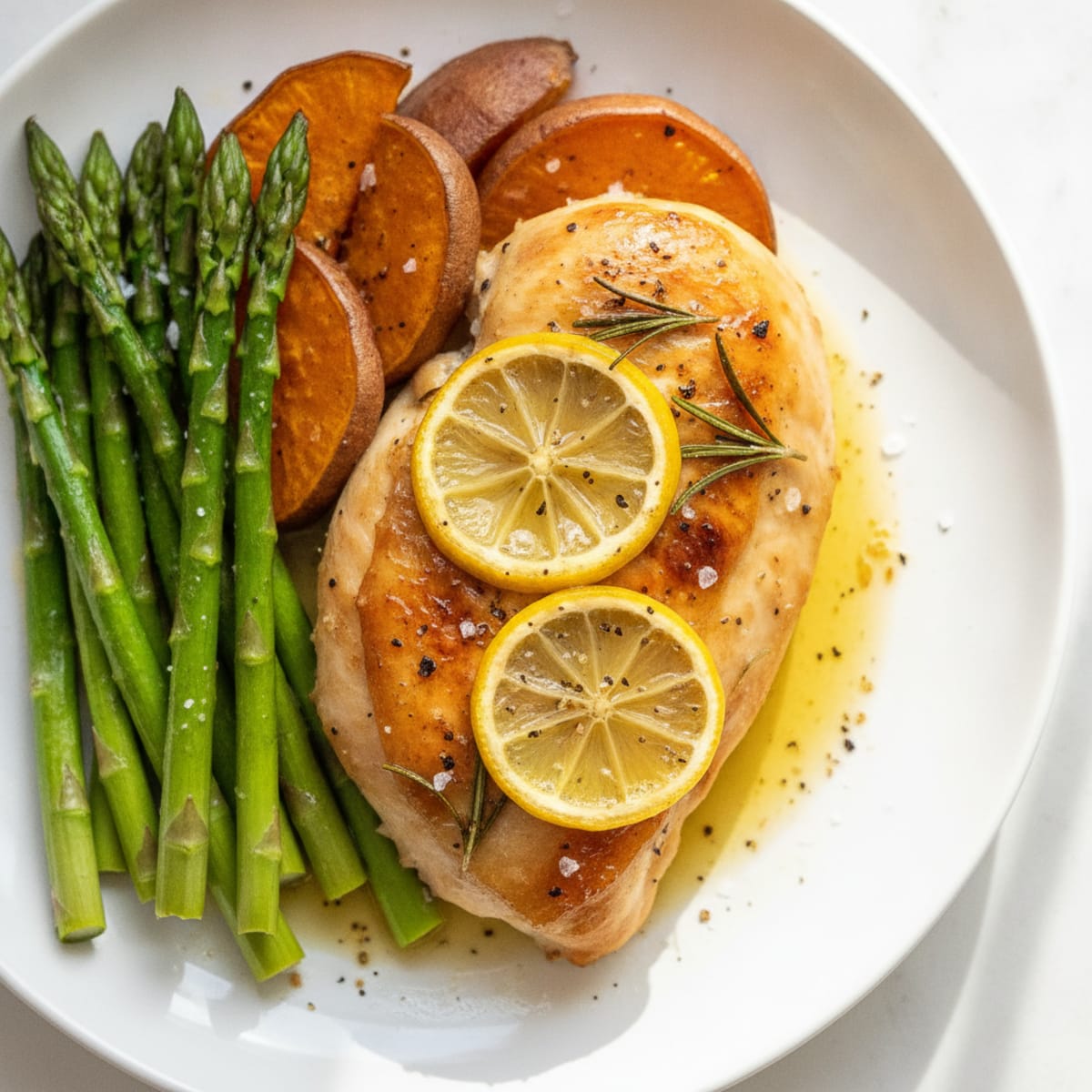 Lemon Herb Roasted Chicken with Asparagus