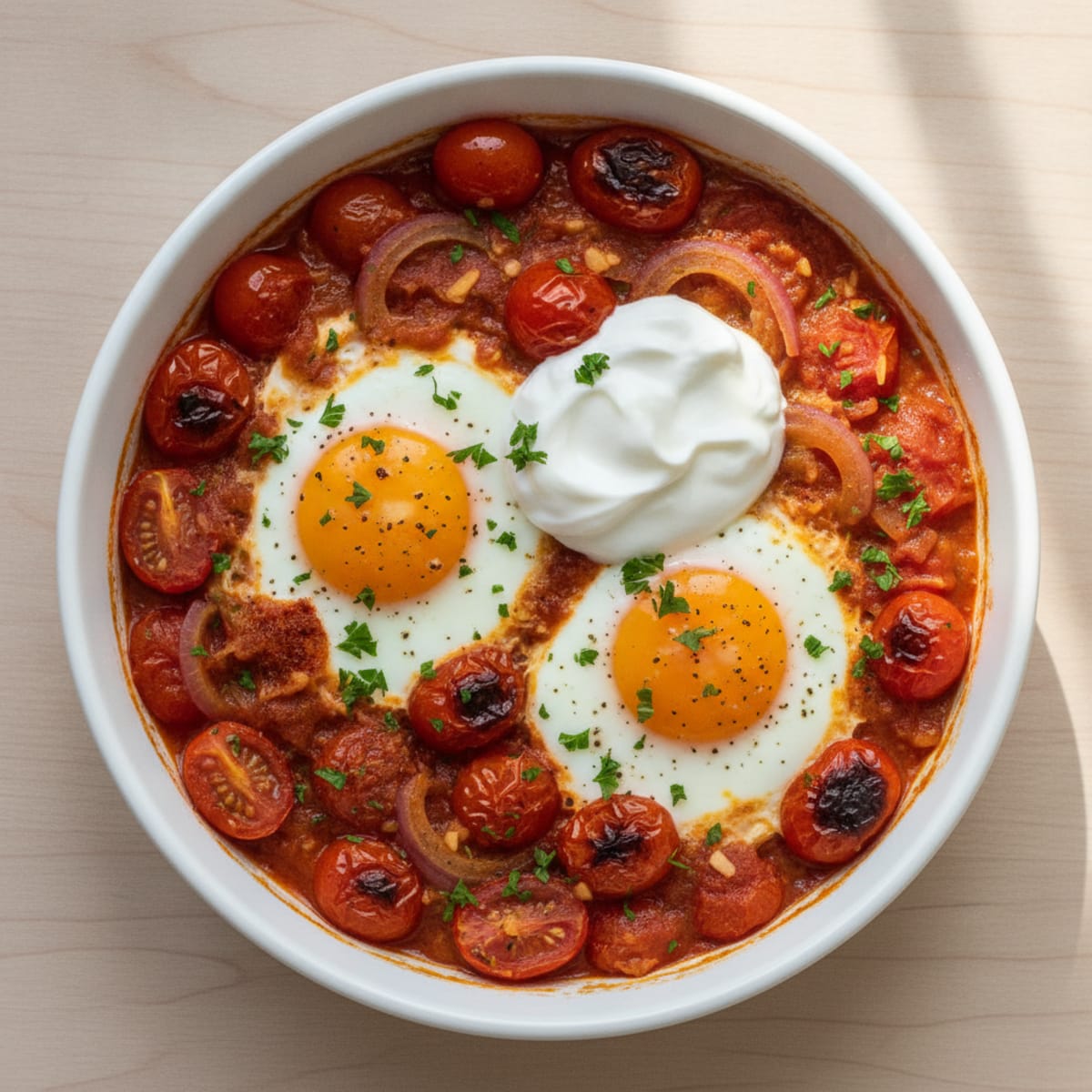 Baked Eggs in Roasted Tomato Sauce